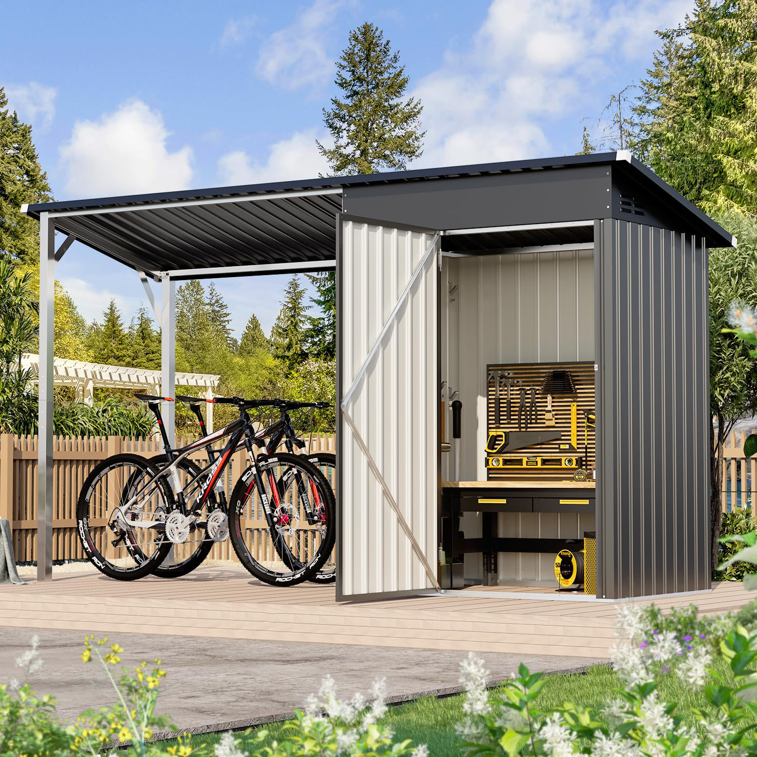 (ˊ⸝⸝o̴̶̷ ̫ o̴̶̷⸝⸝ˋ)ページ AECOJOY Outdoor Open-sided Storage Shed & Reviews | Wayfair